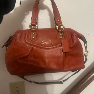 ✨SOLD Coach Women's Rich Red Orange Leather Satchel